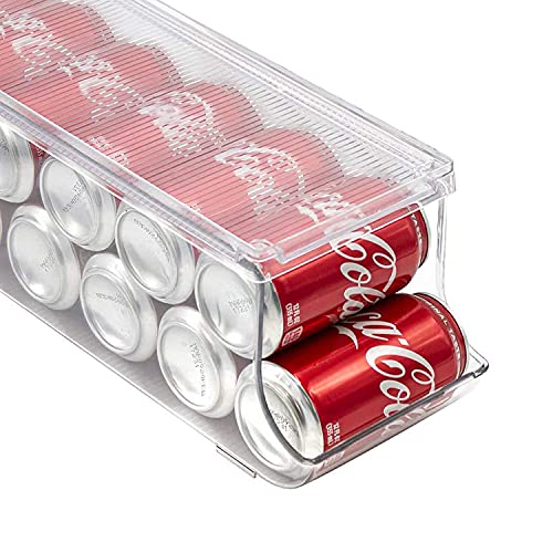 Sorbus Soda Can Organizer for Refrigerator - Stackable with Lid, Holds 12 Cans Each, BPA-Free - Fridge Organizers and Storage, Soda Can Dispenser for Refrigerator (1 Pack)