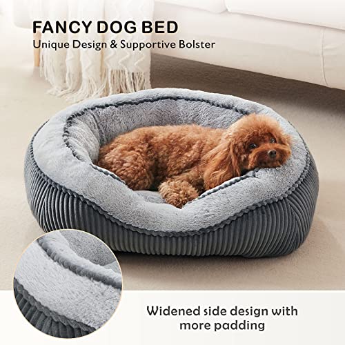 SIWA MARY Dog Beds for Small Medium Large Dogs & Cats. Washable Pet Bed, Orthopedic Dog Sofa Bed, Luxury Wide Side Fancy Design, Soft Calming Sleeping Warming Puppy Bed, Anti-Slip Bottom