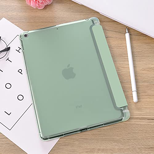 Idocolors Pad Case Cute Avocado Green Case for iPad Air Pink Love Heart Case Anti-Scratch Shockproof with Pencil Holder Lightweight Smart Trifold Stand Case TPU Cover(Model Number: A1474/A1475/A1476)