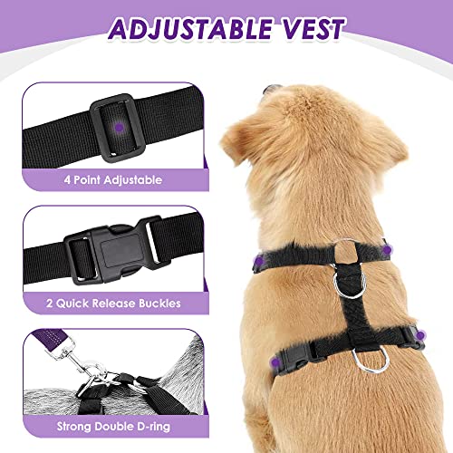 Lukovee Dog Seat Belt for Car, Adjustable Dog Car Harness for Large Medium Small Dogs, Soft Padded & Breathable Mesh Dog Seatbelt with Car Vehicle Connector Strap (Rose Red,Large)