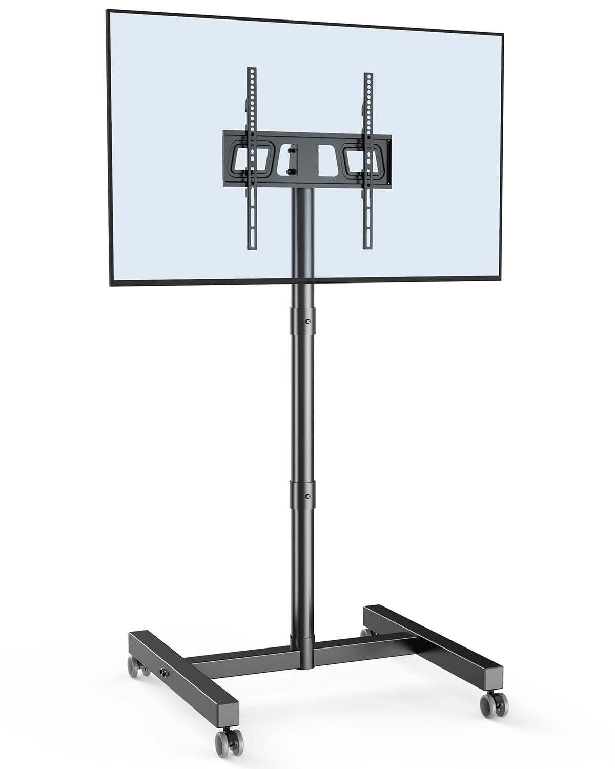 FORGING MOUNT Mobile TV Cart with Wheels for 23-60 Inch LCD LED OLED Flat Curved Screen TVs, Rolling TV Stand Height Adjustable Tilt Holds Up to 88lbs, Portable Floor Stand Max VESA 400x400mm