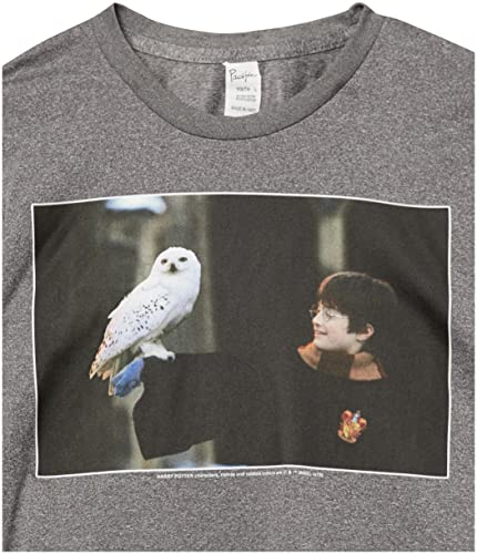 Harry Potter Kid's Harry and Hedwig T-Shirt, Charcoal Heather, Small