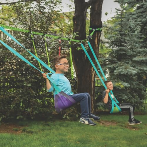 slackers Deluxe Swing Line - Turn Healthy Trees Into The Perfect Backyard Swing Set - slackers Tree Swing Line Kit - Great Tree Swing Addition to Any Yard - Recommended for Ages 3+
