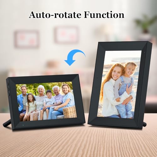 ryesug Digital Picture Frame 10.1 Inch WiFi Smart Digital Photo Frame, Electronic Picture Frame IPS HD Touchscreen with Black Wood Frame, Auto-Rotate Share Photos & Videos via AiMOR App Instantly