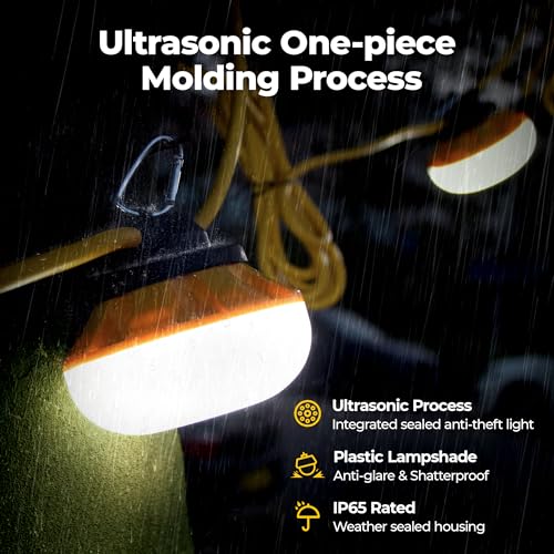 HYANGLUX 100ft Switch LED String Lights: 100w 11000lm ETL Certified Bright Industrial Outdoor Temporary Lighting Construction Hanging IP65 Waterproof 18AWG Wire Work Light for Attic Jobsite Garage