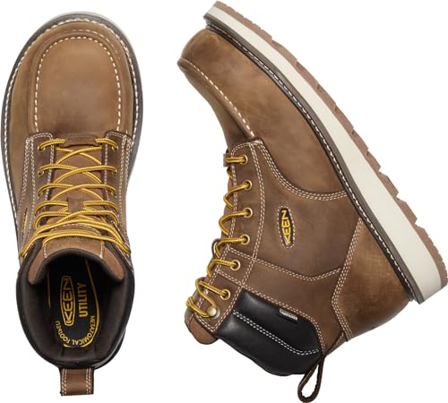 KEEN Utility Men's Cincinnati 6" Composite Toe Waterproof Wedge Work Boots, Belgian/Sandshell, 11.5 Wide