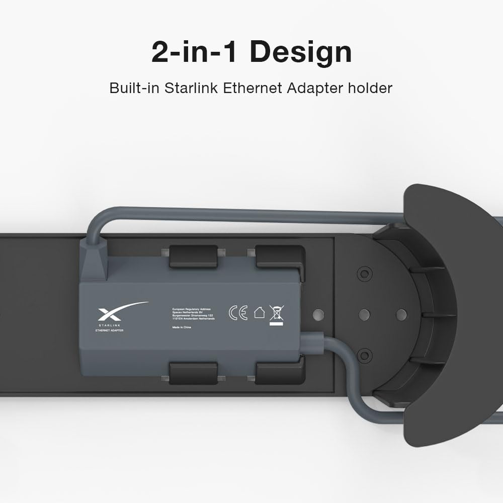 Holicfun Wall Mount for Starlink Mesh WiFi Router V2 Bundle with Starlink Ethernet Cable Caddy and Starlink Ethernet Adapter Holder