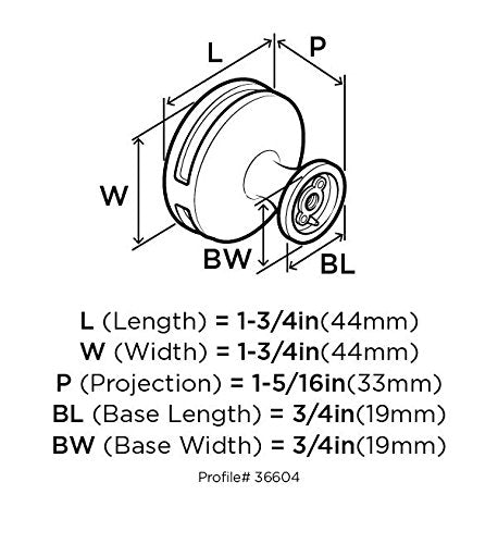 Amerock | Cabinet Knob | Golden Champagne | 1-3/4 inch (44 mm) Diameter | Oberon | 1 Pack | Drawer Knob | Cabinet Hardware