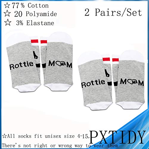 PXTIDY Rottie Mama Gifts 2 Pairs Rottie Mom Crew Socks Rottweiler Lover Owner Gifts Dog Mom Gift Rottweiler Rottie Mama Dog Socks for Women (Rottie Mom)