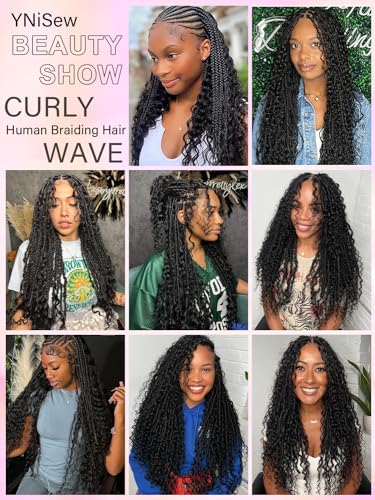 Human Braiding Hair Curly Human Hair Braiding Hair For Boho Knotless Bohemian Braids Full Bulk Human Hair For Braiding Wet And Wavy 100g 2 Bundles No Weft Hair Extensions