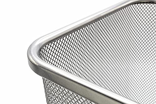 Brookstone [3 Pack Metallic Mesh Wastebasket for Office & Home, Open Top, Under Desk Trash Can, Lightweight & Sturdy Recycling Bin