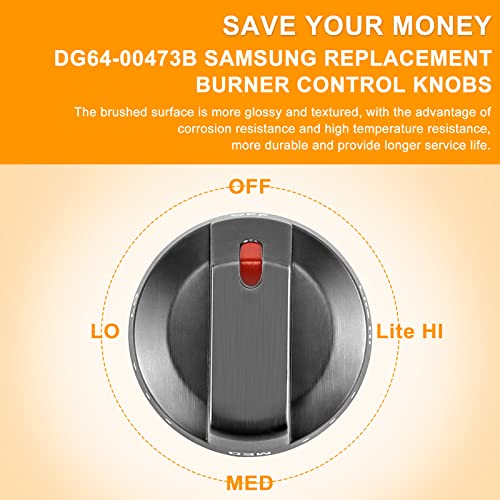 AMI PARTS DG64-00473B Stove knobs Replacement for Samsung knob, Compatible with Samsung Range Knob Only fit NX58M6850SG NX58H5600SS NX58H5650WS NX58J7750SS top knobs