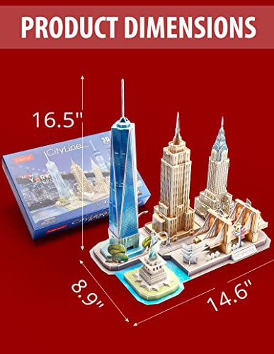 CubicFun 3D Puzzle - Puzzles for Kids Ages 8-10 New York City STEM Projects Arts and Crafts for Kids Ages 8-12 - Toys for Girls 8-10 - 8 Year Old Girl Easter Gift for Kids 8-12