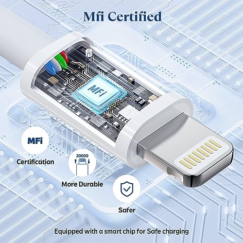 Ximytec 20W USB C Fast Charger [MFi-Certified] Compatible with iPhone 14/13/ 12/11/ XS/XR/X/ 8 /iPad, 2Pack PD Type C Charger Blocks with 3FT Type-C to Lightning Cables