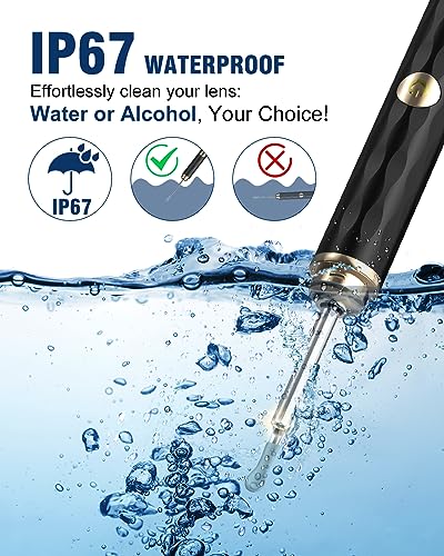 Kekoy Ear Wax Removal Camera, Ear Cleaner 1296P HD Camera, Ear Cleaning Kit with 8pcs Ear Set, Wireless WiFi Otoscope with 6 Lights, Rechargeable Earwax Removal Tool Kit for Adult & Kid(Black)