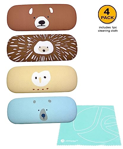 JAVOedge [3 PACK], Unicorn Pattern Medium Size Hard Eyeglass Storage Case Fits Most Glasses With Micro Cloth-Style B