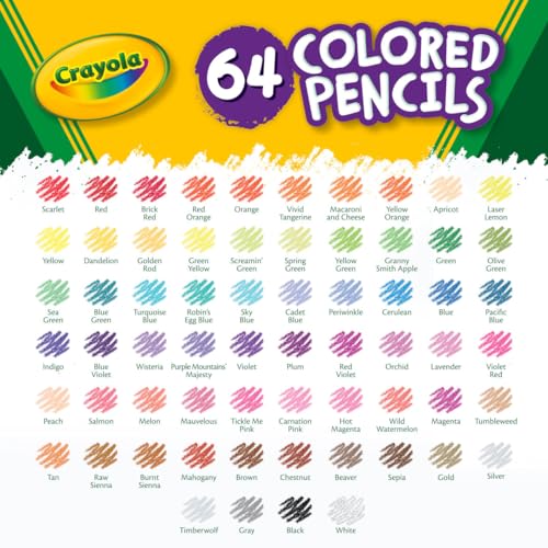 Crayola Mini Colored Pencils (Colors may vary), Coloring Supplies for Kids, 64 Count, Gift