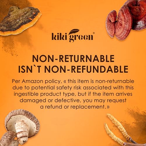 KIKI Green Liquid Mushroom Extract Drops - 8 Mushrooms Complex for Cognitive Support and Immunity Boost - Lions Mane Supplement, Cordyceps, Chaga, Reishi, Shiitake, Turkey Tail, Maitake, Red Reishi