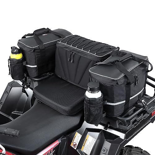KEMIMOTO ATV Bag, 74L Large ATV Cargo Bag with Cooler Bag, Waterproof 4 Wheeler Storage Rear Rack Seat Bag Universal Compatible with Polaris Sportsman Fourtrax Can-Am Kawasaki Arctic Cat CFMOTO