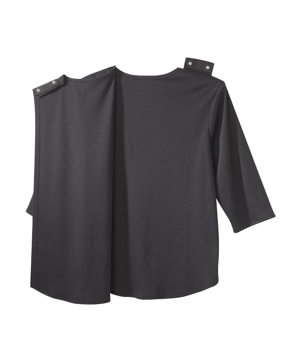 Women's Open Back Embroidered Flower Top - Black MED