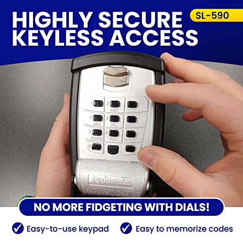 KeyGuard SL-590 Punch Button Lock Box - Secure Wall Mount Key Storage for Homes, Offices, and Rentals