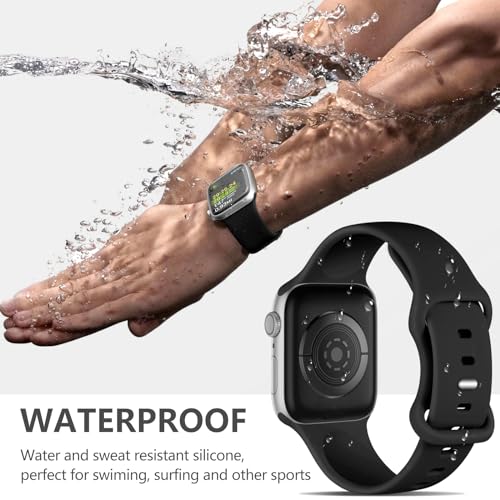 DaQin Sport Band Compatible with Apple Watch Band 40mm 38mm 41mm 42mm 44mm 45mm 49mm Women Men, Soft Silicone Waterproof Replacement Strap for Apple Watch SE iWatch Series 9 8 7 6 5 4 3 2 1,Light Pink