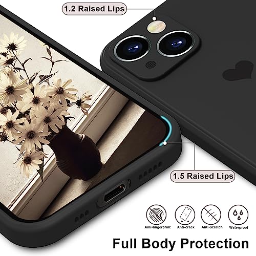 SupVict iPhone 15 Plus Case, Phone Case iPhone 15 Plus 2023, Slim Fit Cute Heart Silicone Soft Rubber Bumper Protective Shockproof Drop Protection Girls Women Boy Men iPhone 15 Plus Cover, Black