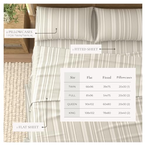 Great Bay Home 4-Piece Full Coastal Microfiber Sheet Set - Nautical-Printed, Ultra-Soft Sheets - Beach-Themed Bedding Sheets & Pillowcases (Anchor)