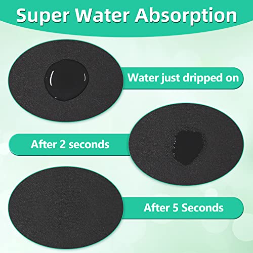 LOPNUR Faucet Mat for Kitchen Sink, 14.5 Inch Short Kitchen Sink Splash Guard Behind Faucet, Cuttable Kitchen Faucet Mat for Bathroom Sink Faucet Mat Splash Guard with Absorbent Diatomite, Black