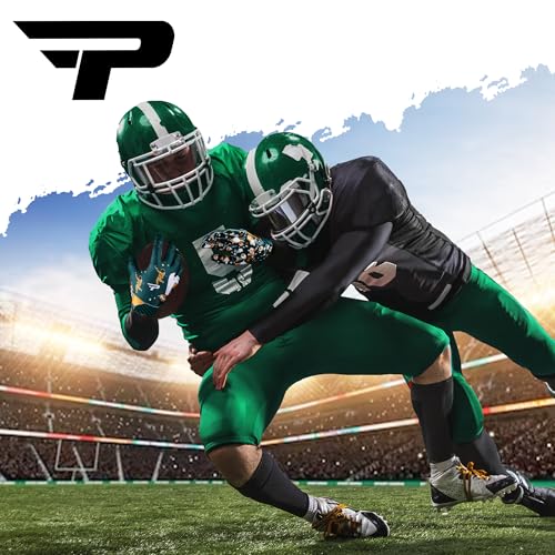 PLAYEUR Alien Grip Infinite Pro Edition Football Gloves –Endless Game – GripPro Tech for Adult, Kids & Youth Football Gloves, No Peel, Ever Tacky (Green Alien, Youth XS/S)