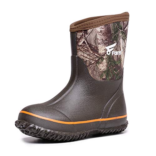 8 Fans Kids Neoprene Boots,Waterproof Neoprene Hunting & Fishing Camo Muck Mud Boots for Toddlers Boys & Girls Size 1