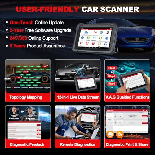 2024 LAUNCH X431 PRO3 ACE Elite Bidirectional Scan Tool with DBSCar VII Connector,HD Truck Scan,OEM Topology Map,Online Coding & 50+ Reset for All Cars,CAN FD & DoIP,FCA AutoAuth,2-Year Free Update