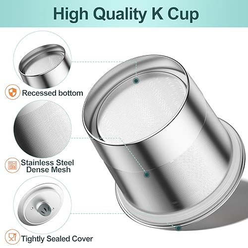 RETHONE K Cup Reusable Coffee Pods, Universal Stainless Steel Reusable K Cups Compatible with Keurig 1.0 & 2.0 Coffee Machines Brewers Refillable K Cups (1 Pack)