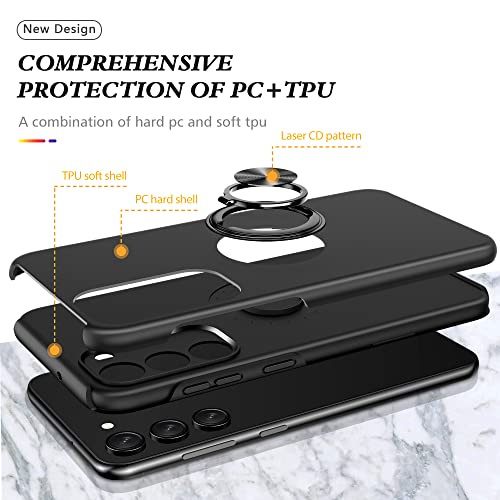 Dionsibei Galaxy A14 5G Case for Samsung Galaxy A14 5G Case Military Grade Shockproof Built-in Ring Holder Kickstand Car Mount Armor Heavy Duty Protective Case for Galaxy A14 5G Phone Case (Black)