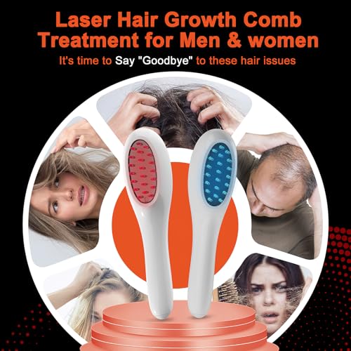 PUPCA Laser Comb (FDA Cleared) - Professional Medical Grade Red Light Treatment with Lasers for Hair Growth, Electric Scalp Massager for Alopecia in Men & Women