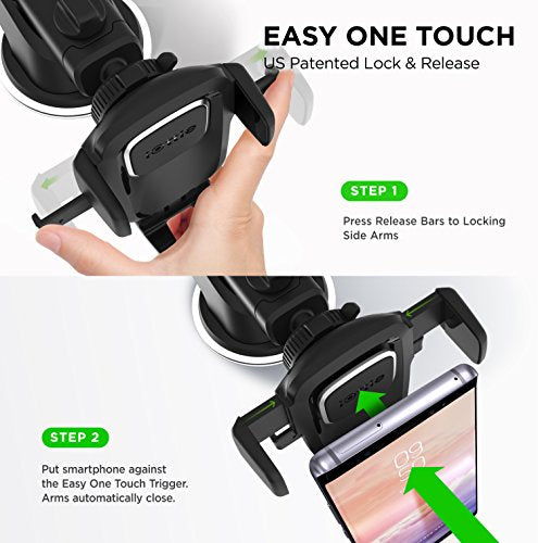 iOttie Easy One Touch 5 Air Vent & Flush Mount Combo - Universal Car Mount Phone Holder for iPhone, Google, Samsung, Moto, Huawei, Nokia, LG, and all other Smartphones