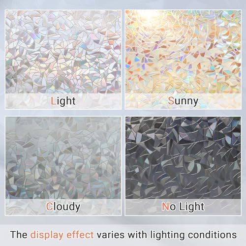 LUTE Blackout Window Film, Sun Light Blocking Frosted Privacy Window Cling for Glass, Darkening Window Tint for Day Sleep, UV Blocking Static Cling Window Cover, 17.5" x 78.7"