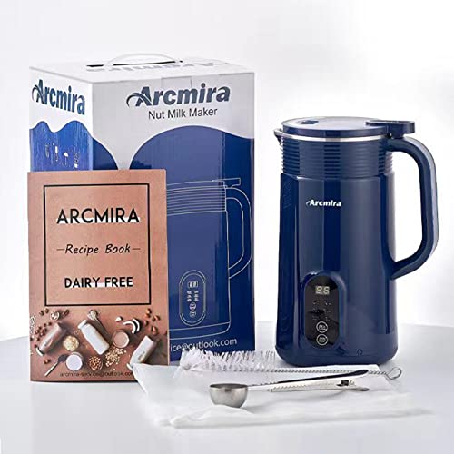 Arcmira Nut Milk Maker, 20 oz(600ml) Homemade Soy, Almond, Oat, Plant-Based Milk and Non-Dairy Beverages, Almond Milk Maker with Delay Start/Keep Warm/Boil Water, Soy Milk Maker with Nut Milk Bag