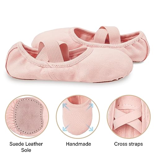 Stelle Ballet Shoes Toddler Slippers Highly Elastic Canvas Girls Ballerina Dance Shoes for Toddler/Little Kid/Big Kid/Women(Black,3ML)