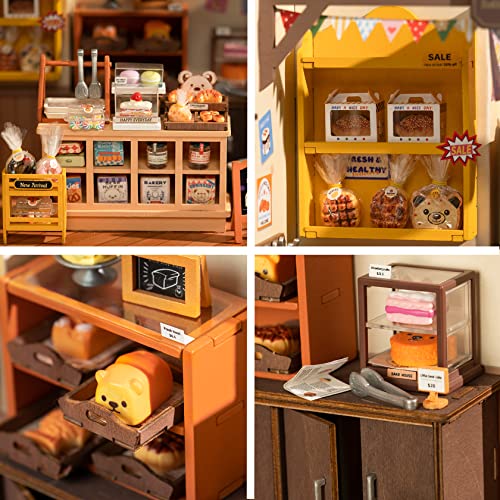 Rolife DIY Miniature Dollhouse Kit 1/24 Scale Candy House with LED Room Making Kit Craft Hobby Kit Gifts for Boys Girls