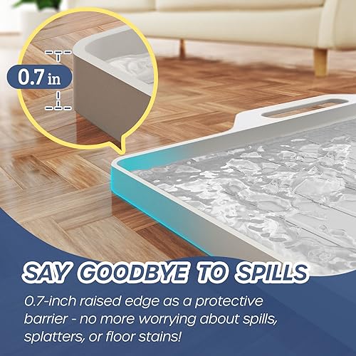 Large Dog Bowl Mat Pet Feeding Mat for Floor Waterproof with Edges, Silicone Placemats for Cat and Dog Water Bowl, Nonslip Pet Food Mat, Tray for Dog Bowls