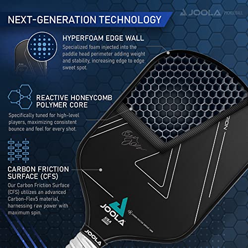 JOOLA Ben Johns Hyperion CFS Pickleball Paddle - Carbon Surface with High Grit & Spin, Elongated Handle, USAPA Approved Ben Johns Paddle