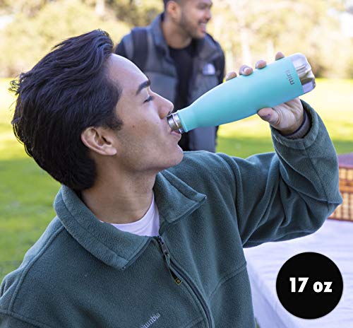 MIRA 2 Pack 17 oz Insulated Water Bottle - Stainless Steel Cola Shape Thermos - Double Wall Hot & Cold Flask (24Hr Cold/12Hr Hot) - Matte Blue