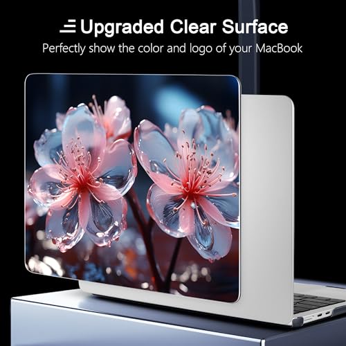 Yebiseven for MacBook Air 13.6 inch M3/M2 Case 2024 2022 Released A3113/A2681, Laptop Hard Shell Case with Keyboard Cover & Screen Protector & OTG Adapter & 2 Webcam Covers, Pastel Marble