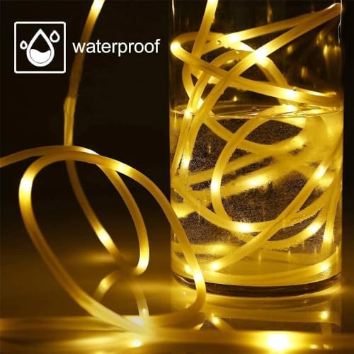 196ft 600 LED Rope Lights Outdoor Waterproof with Remote 60 Meters Solar Powered String Light 8 Modes Super Long Fairy Light with Timer Solar Tube Lights for Garden Deck Patio Pool Weeding Yard Decor