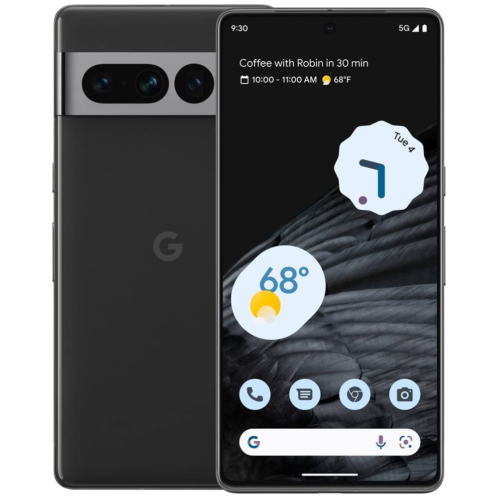 Google Pixel 7 Pro 5G (128GB, 12GB) 6.7" AMOLED, 4K 50MP Camera (US Model Fully Unlocked for Verizon, T-Mobile, AT&T, Global) (w/25W Fast Charger, Obsidian)