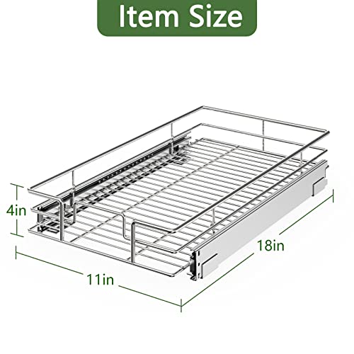 LOVMOR 2 Tier 31½"W x 21½"D, Individual Pull Organizer Kitchen Cabinet Storage Sliding Shelves