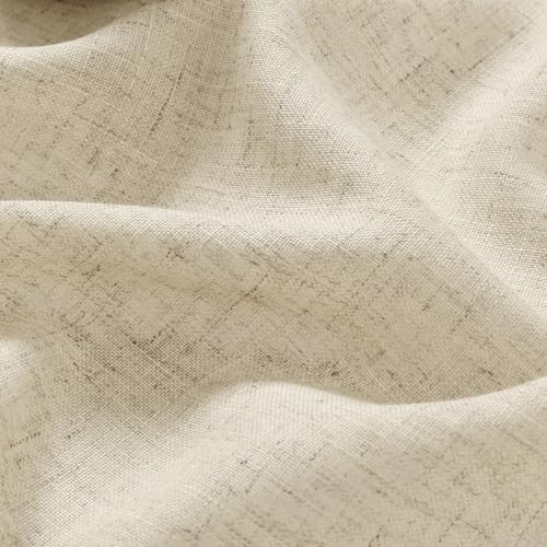 132 Inch Natural Linen Curtains Extra Long with Grommet Top for High Living Room, Custom Made High Ceiling 2 Story Drapes,Semi Sheer Beige Neutral Curtains for Loft Sliding Door 11 FT 1 Panel
