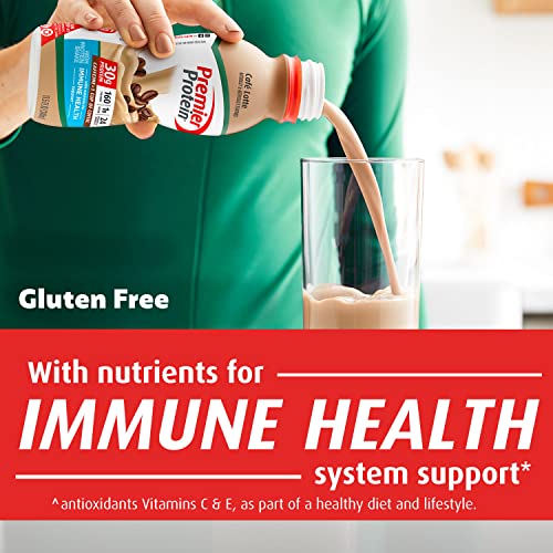 Premier Protein Shake MINIs Vanilla 22g Protein 120 Calories Pack of 12 & Café Latte 30g Protein 160 Calories Nutrients for Immune Health Pack of 12