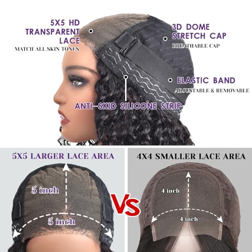 MOONYE 30 Inch Curly Lace Front Wig Human Hair 13x4 HD Transparent Lace Frontal Wig 200% Density Pre Plucked With Baby Hair Glueless Deep Curly Wigs Human Hair For Black Women Natural Color